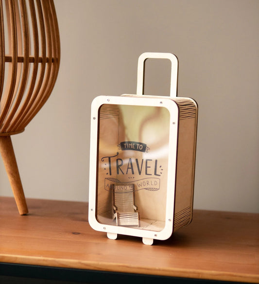 Travel Money Saving Wooden Bag