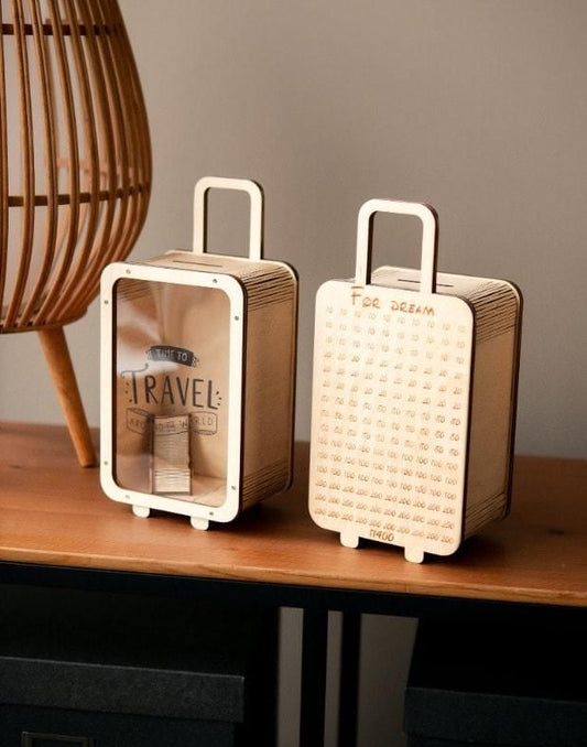 Travel Money Saving Wooden Bag