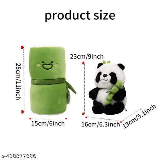 Cute Panda Plush with Bamboo