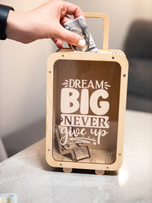 Travel Money Saving Wooden Bag