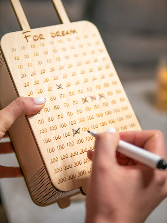 Travel Money Saving Wooden Bag