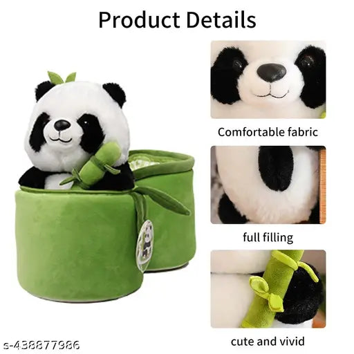 Cute Panda Plush with Bamboo